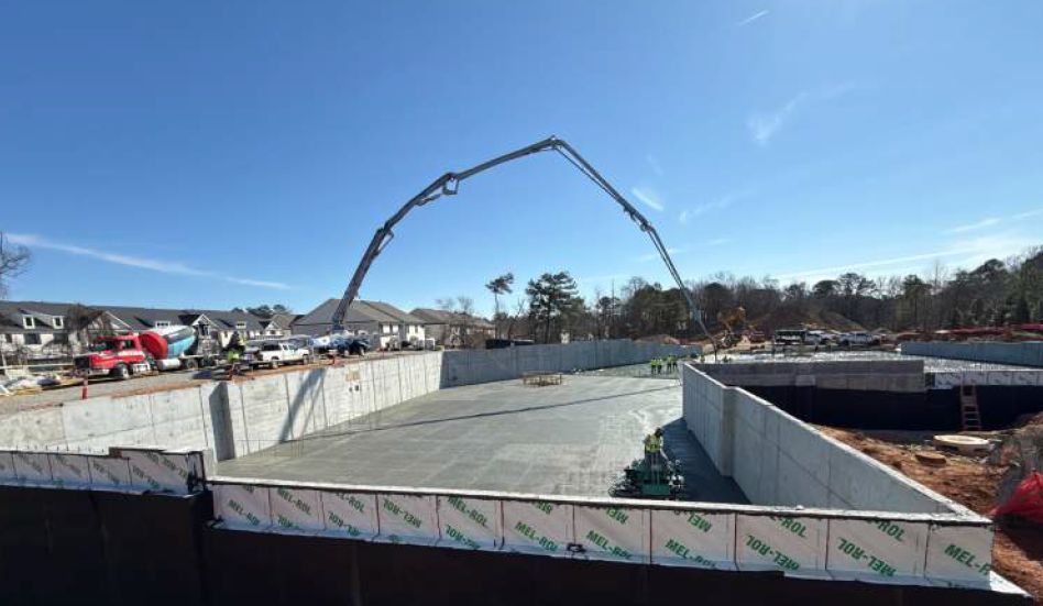 Duluth, Georgia development under construction — foundation pour